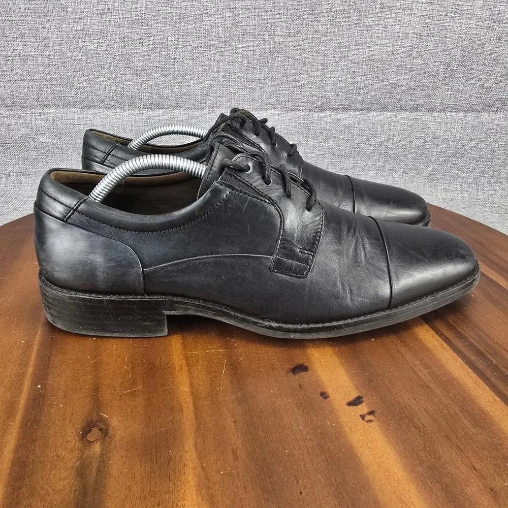 Johnston Murphy Black‎ Leather Cap Toe Oxford Dress Shoes Men's 10 1/2 M
